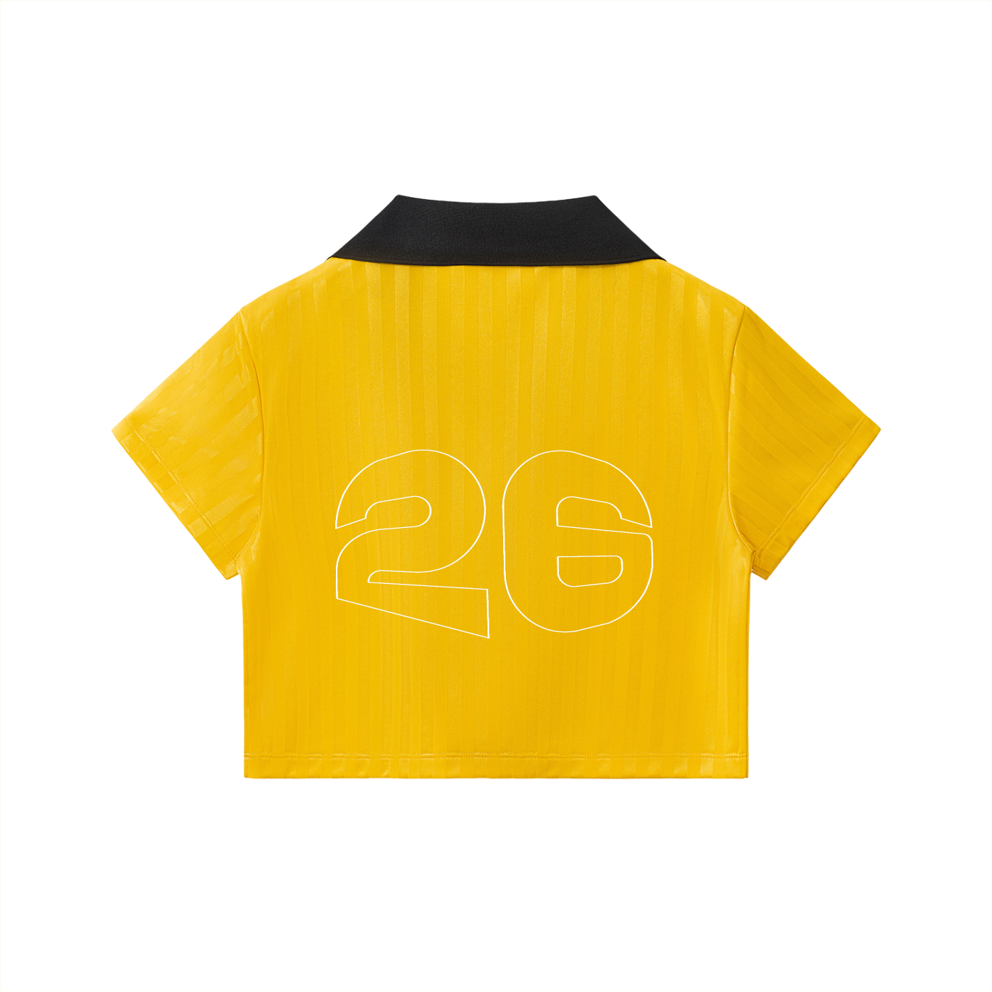 Contrast Collar Striped Cropped Jersey