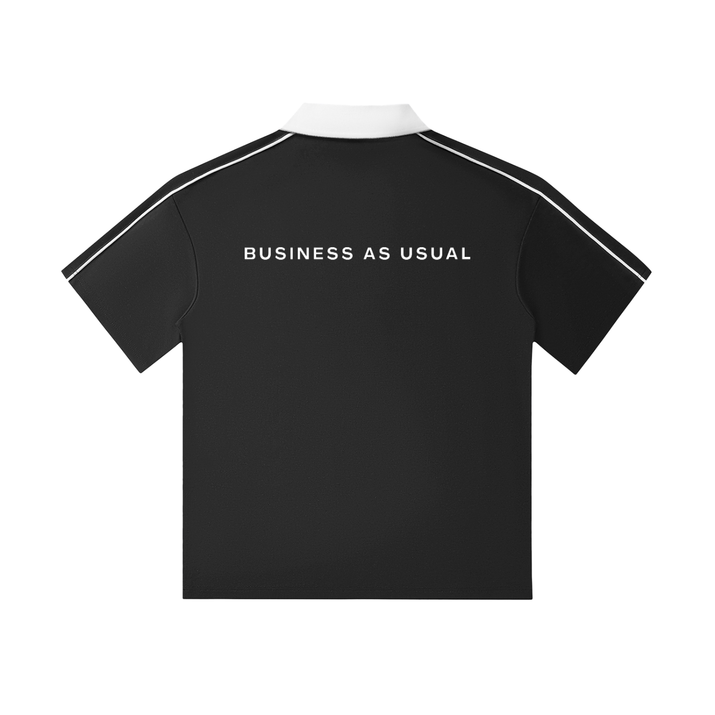 BUSINESS AS USUAL BLACK POLO
