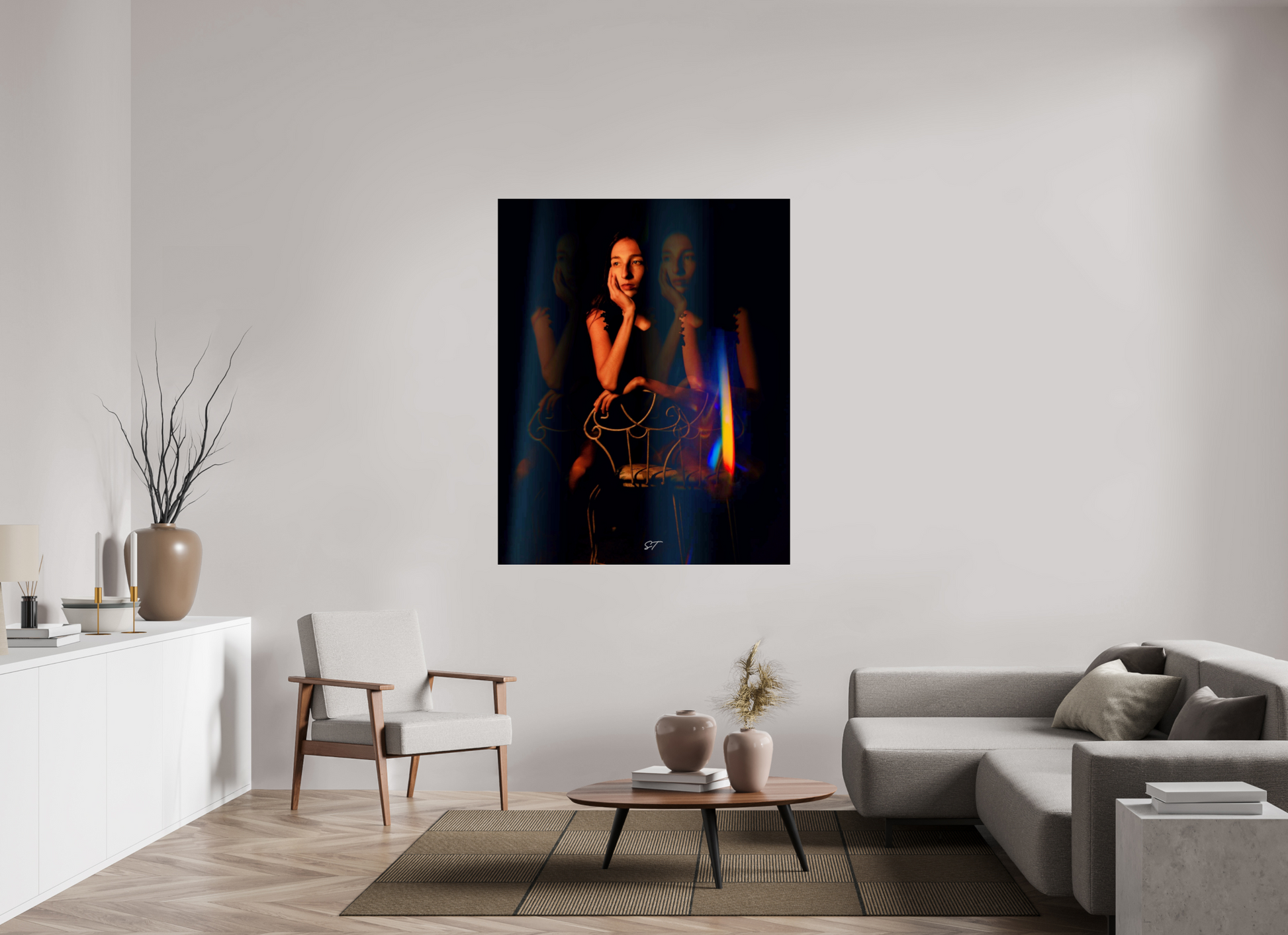 47 x 58.7″, Photo Print Under Acrylic Glass Night Glares | Cinematic Portrait Photography Print On Acrylic Glass