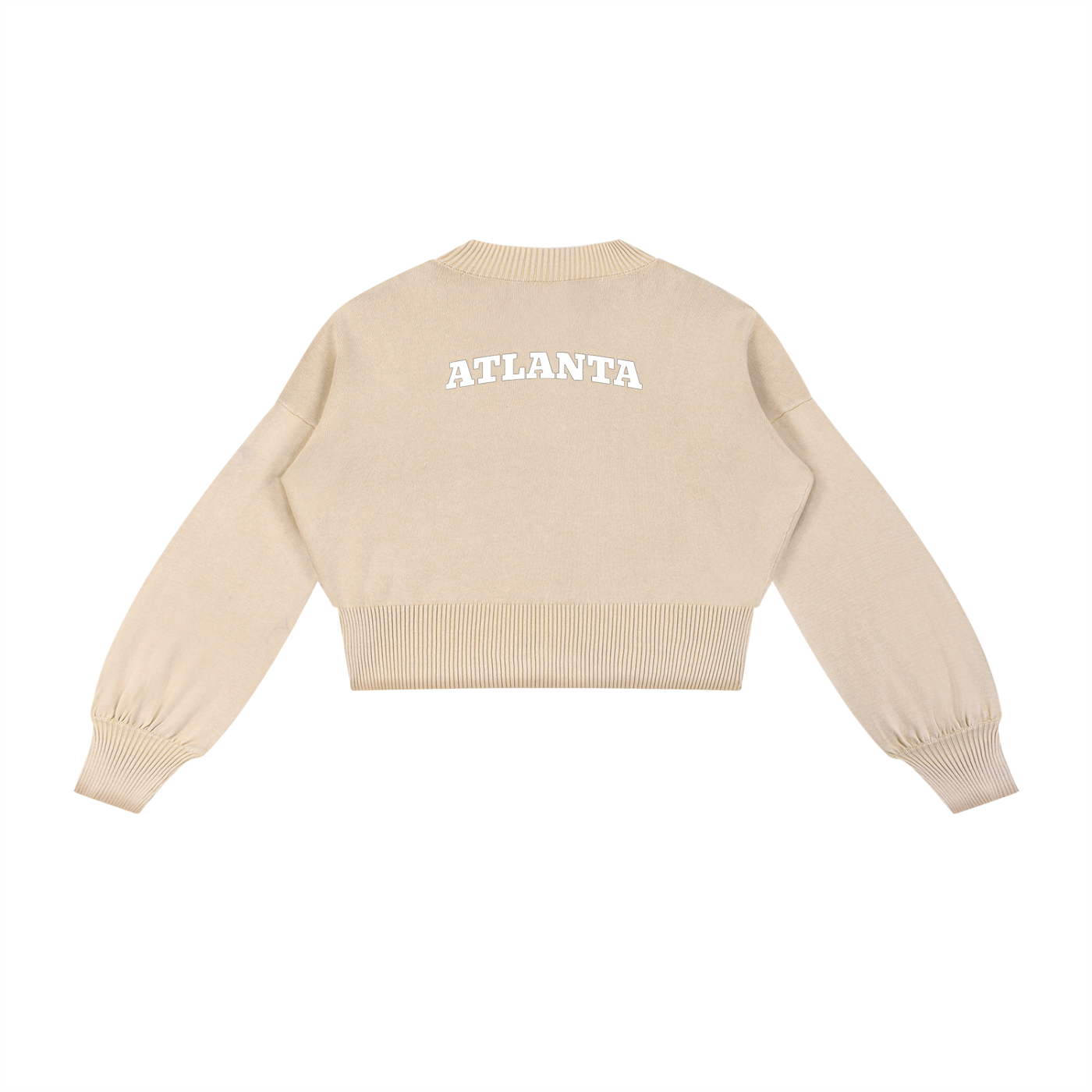 Dystopia Savage Mineral Wash Balloon Sleeve Cropped Sweater