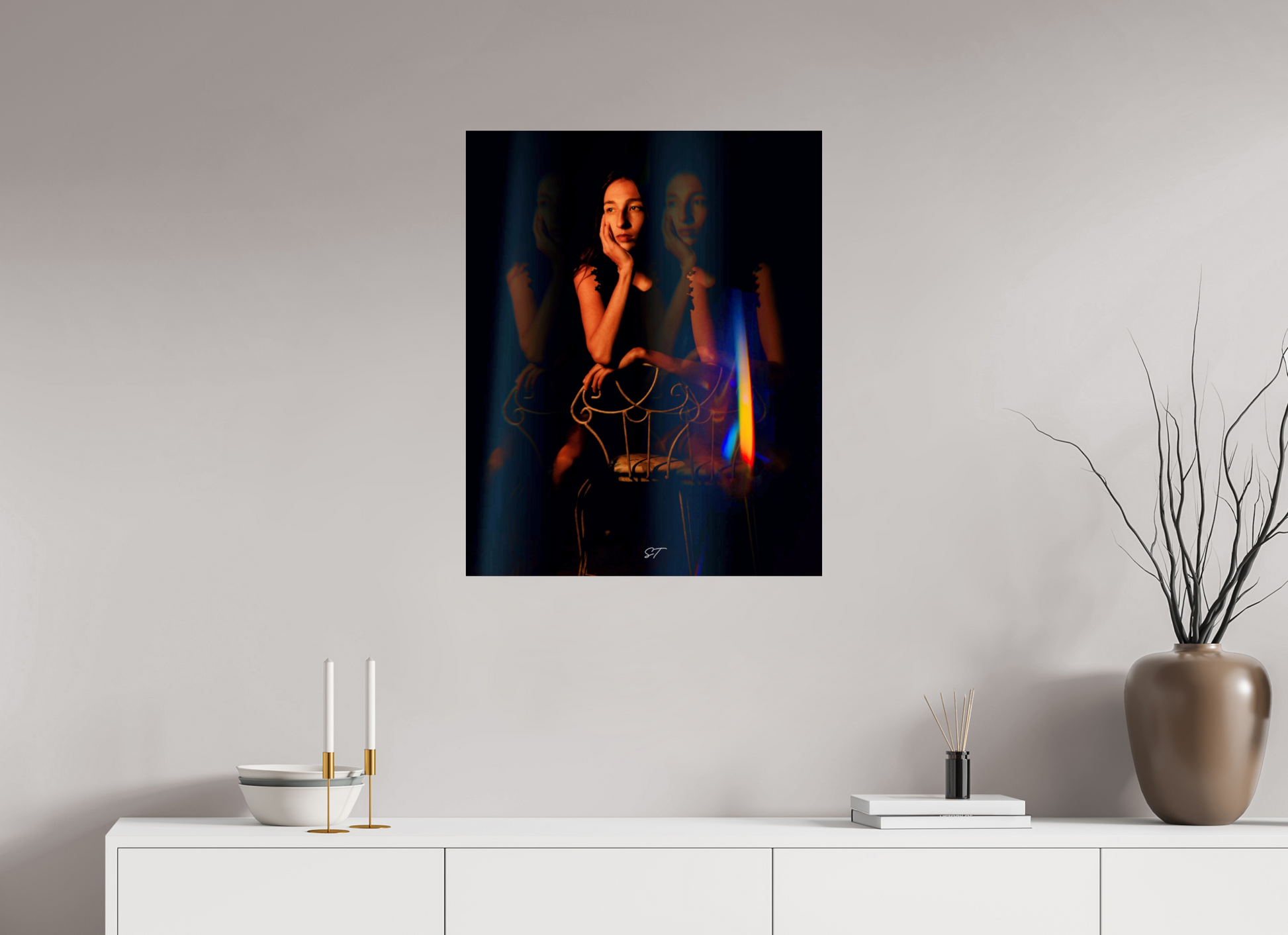 24 x 30″, Photo Print Under Acrylic Glass Night Glares | Cinematic Portrait Photography Print On Acrylic Glass
