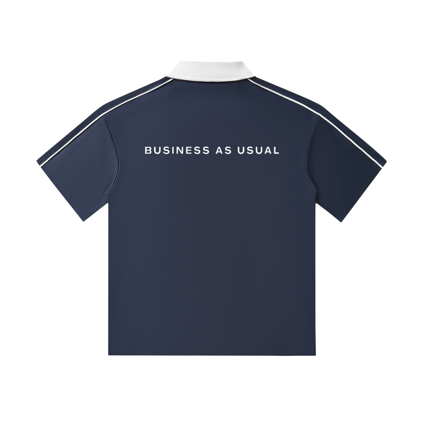 BUSINESS AS USUAL BLUE POLO