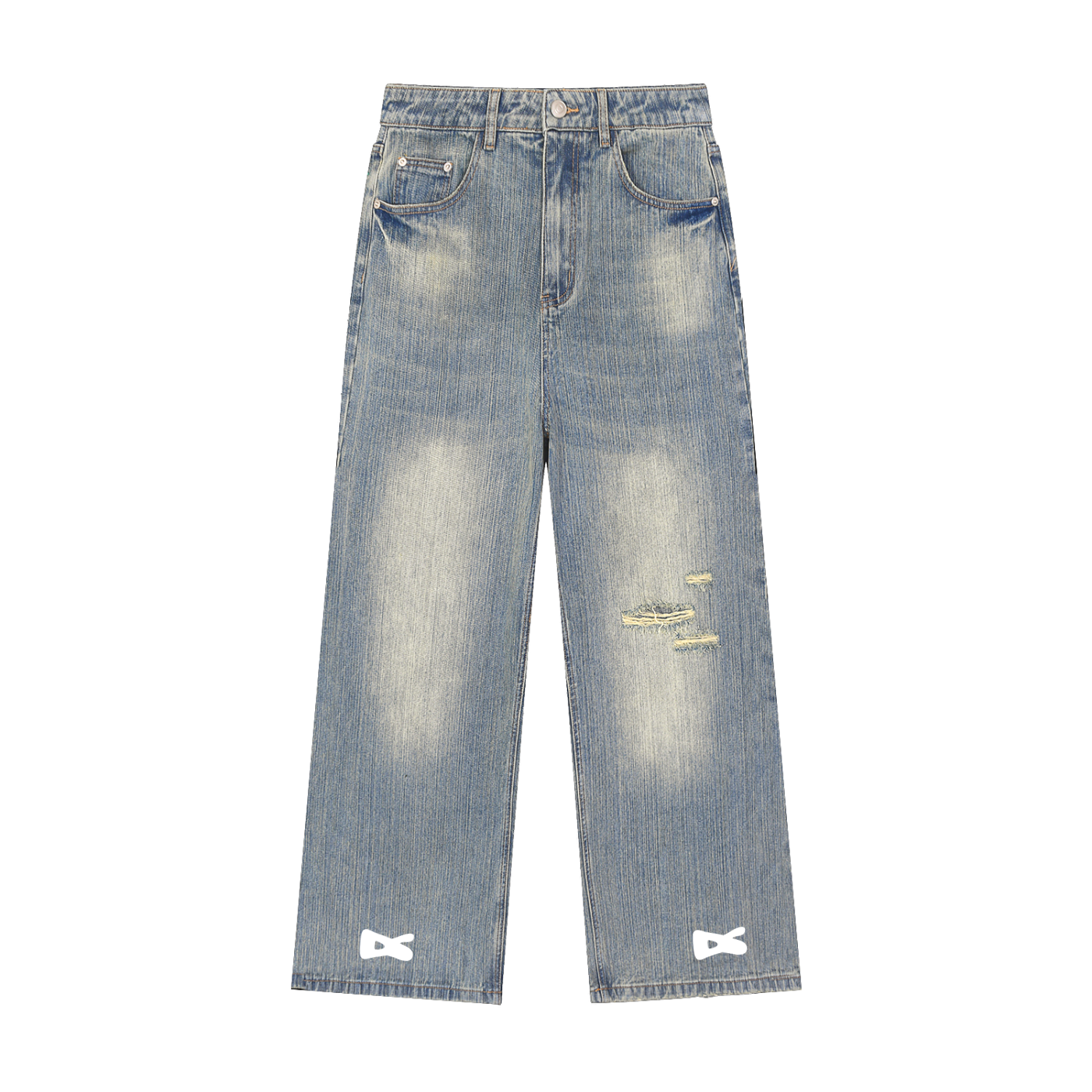 Dystopia Savage Vintage Wash Distressed Denim Jeans