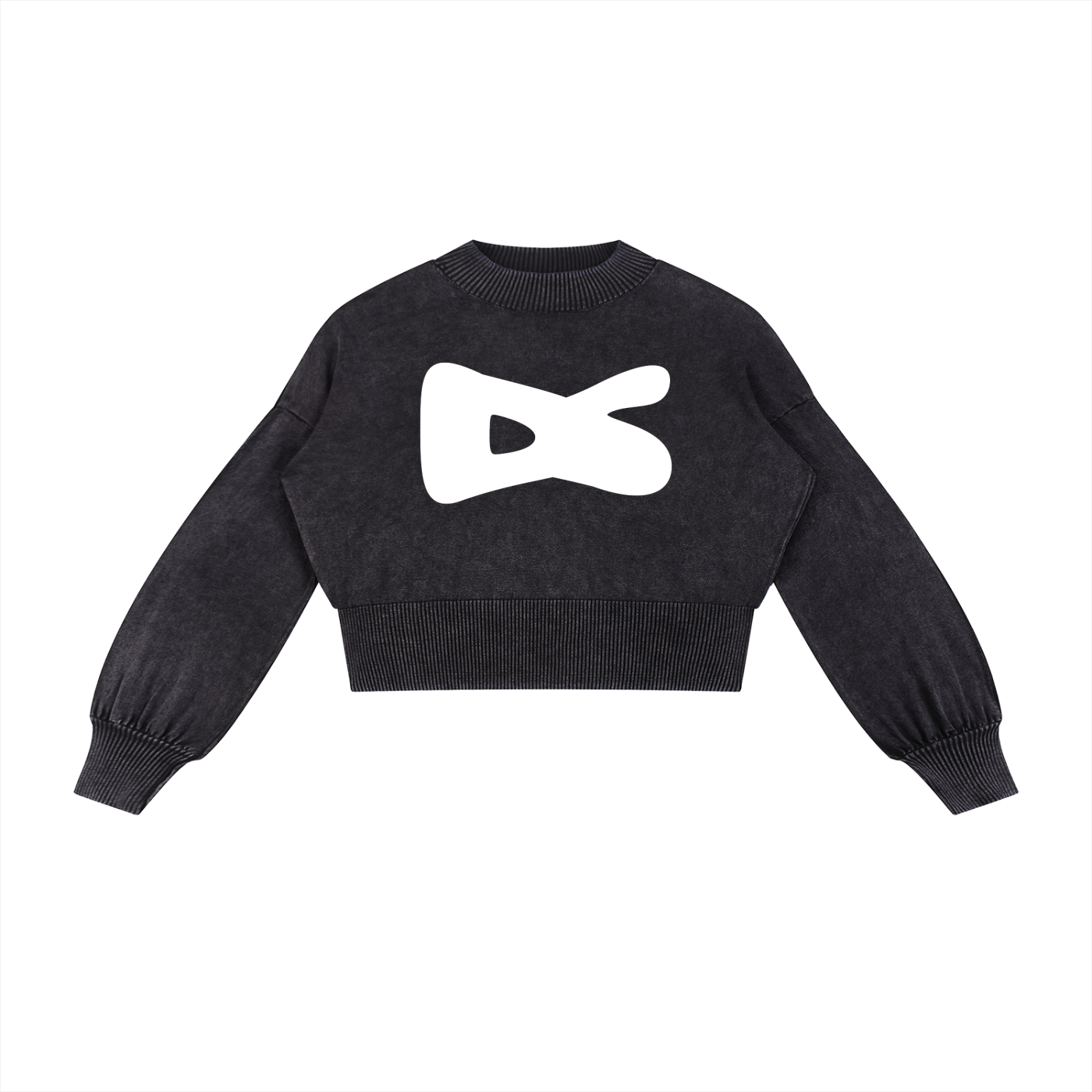 Dystopia Savage Mineral Wash Balloon Sleeve Cropped Sweater