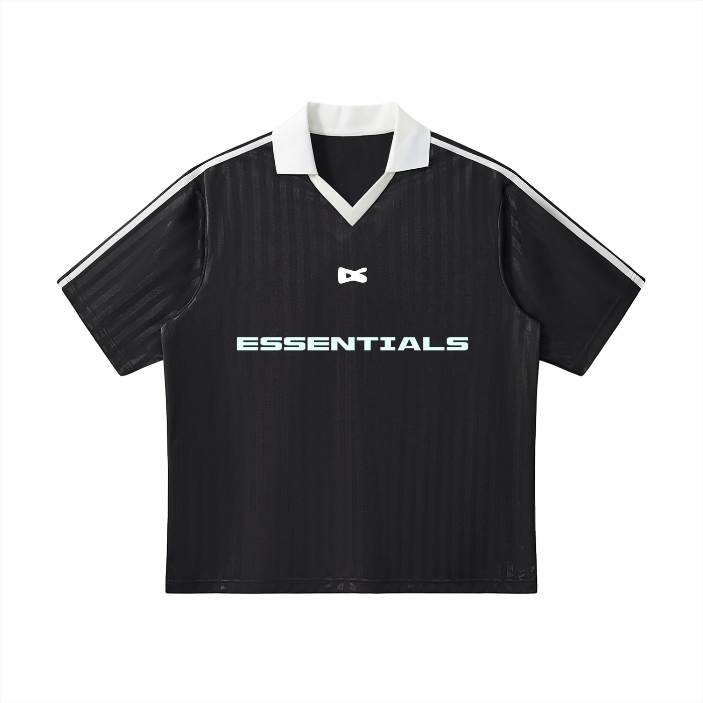 Contrast Collar Striped Soccer Jersey