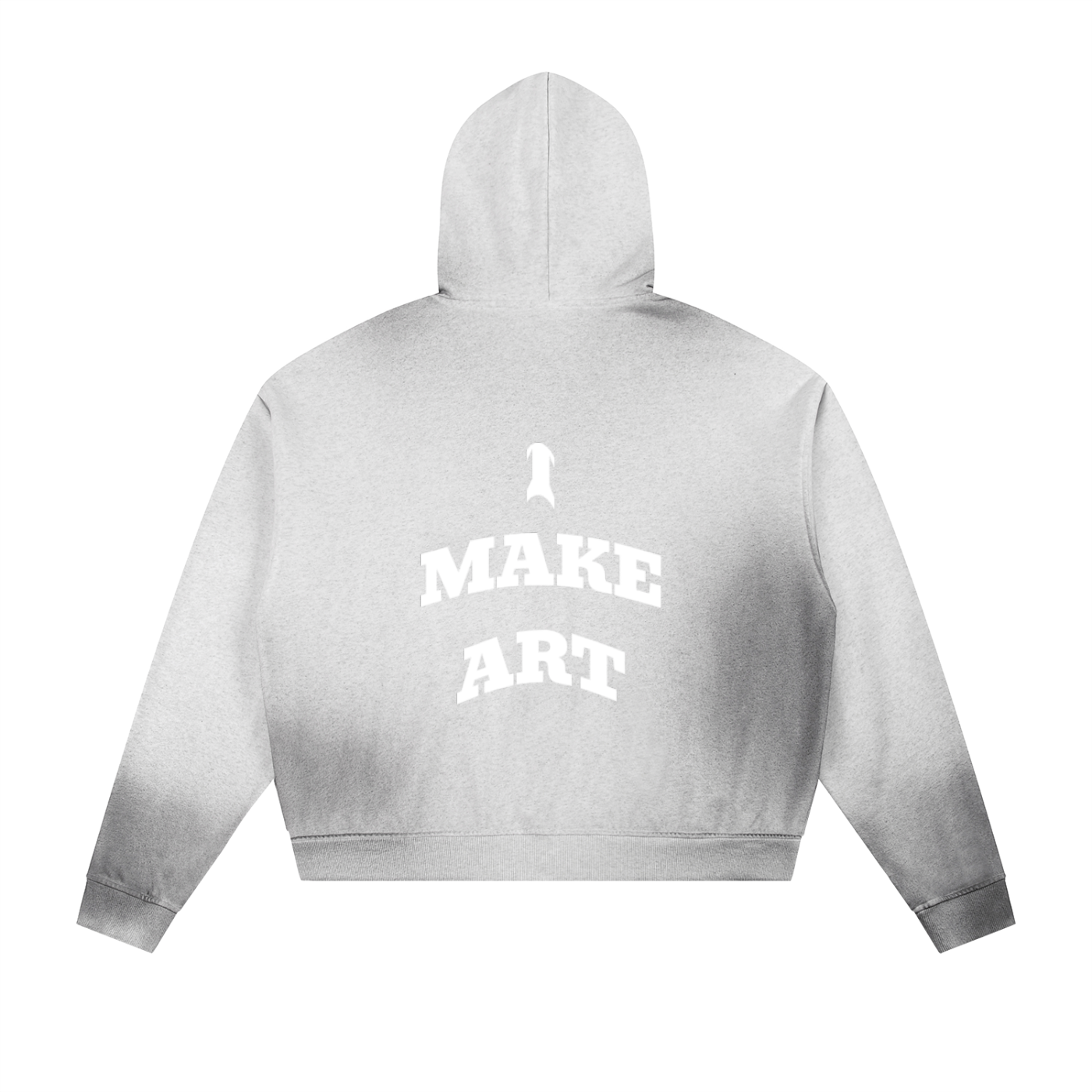 Sun Fade Frayed Raw Edge Fleece Zip Hoodie